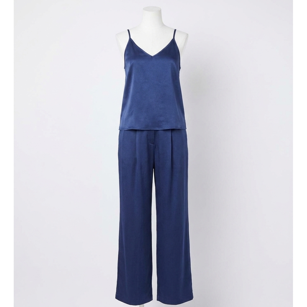 NEW FIFTEEN TWENTY carys satin cami in deep blue
